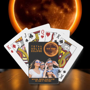 Total Solar Eclipse 2026 Family Photo Keepsake Playing Cards