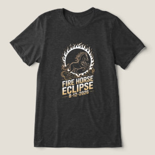 Total Solar Eclipse 2026 Fire Horse Birthday Tee