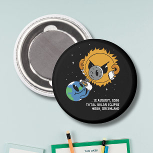 Total Solar Eclipse 2026 Greenland Photobomb Magnet