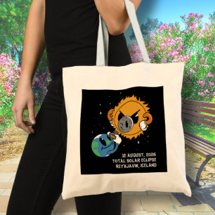 Total Solar Eclipse 2026 Iceland Photobomb Tote Bag