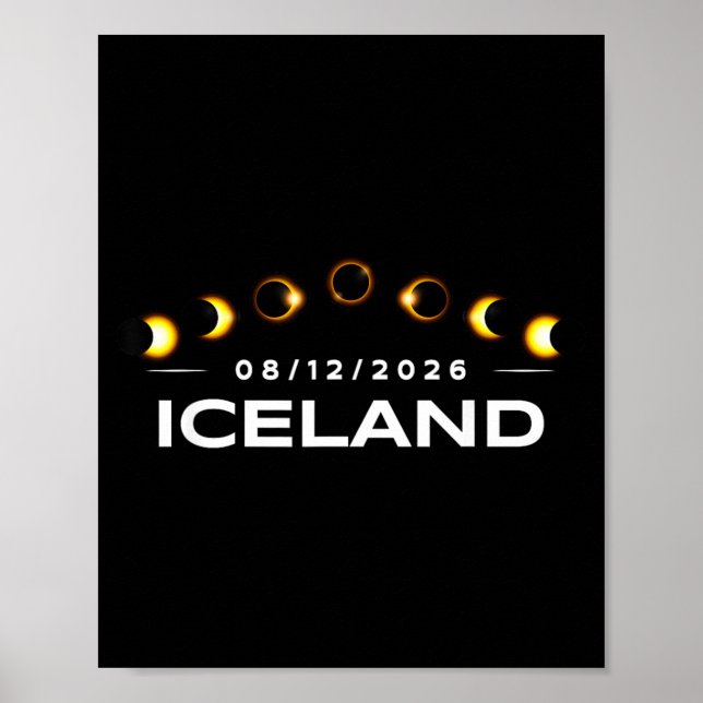 Total Solar Eclipse 2026 Iceland Totality Poster (Front)