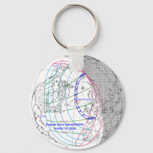 Total Solar Eclipse 2026 Map Key Ring