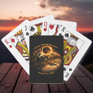 Total Solar Eclipse 2026 Path of Totality Playing Cards