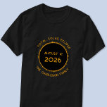 Total Solar Eclipse 2026 Personalised T-Shirt<br><div class="desc">Celebrate the Total Solar Eclipse on August 12th,  2024 in Greenland,  Iceland and Spain with this personalised T-shirt.  Change the family name and any of the text to customise.</div>