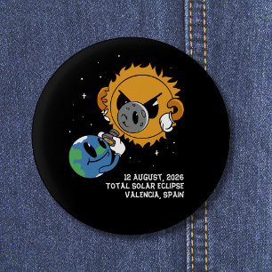 Total Solar Eclipse 2026 Spain Photobomb 3 Cm Round Badge
