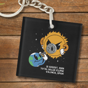 Total Solar Eclipse 2026 Spain Photobomb Key Ring