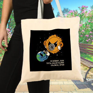 Total Solar Eclipse 2026 Spain Photobomb Tote Bag