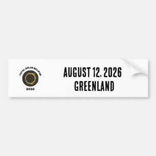 Total Solar Eclipse 2026 Totality Custom Car Bumper Sticker