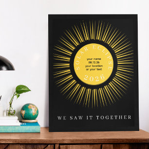 Total solar eclipse 2026 your text personalised poster