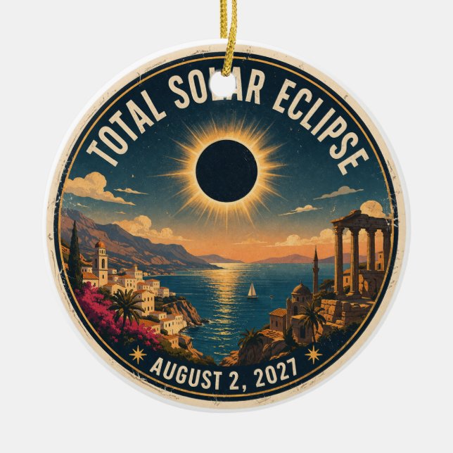 Total Solar Eclipse 2027  Ceramic Ornament (Front)