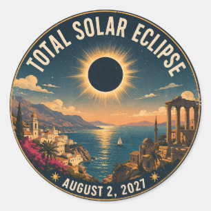 Total Solar Eclipse 2027  Classic Round Sticker
