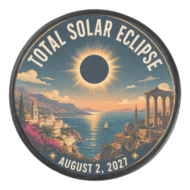 Total Solar Eclipse 2027  Hockey Puck (Front)