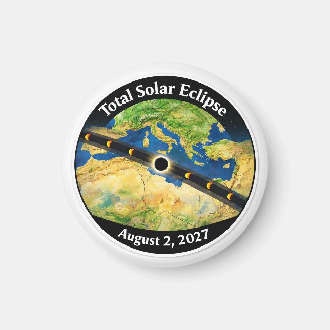 Total Solar Eclipse 2027 Map Magnet (Front)