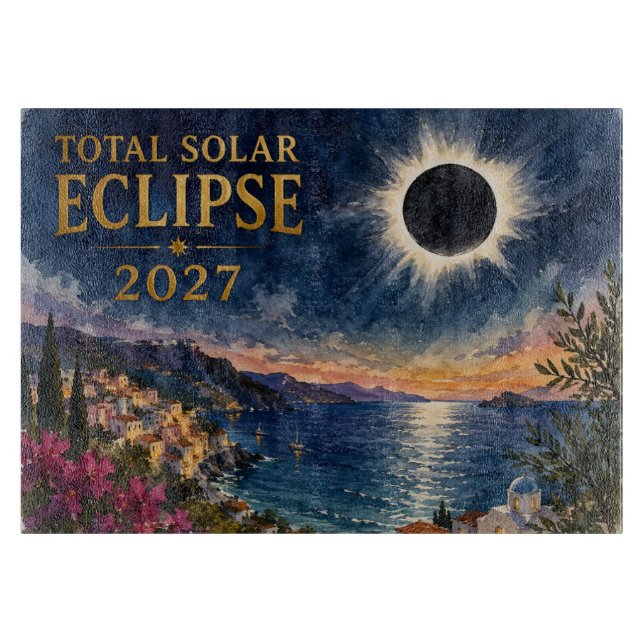 Total Solar Eclipse 2027 Mediterranean  Cutting Board (Front)