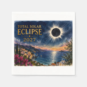 Total Solar Eclipse 2027 Mediterranean Napkin