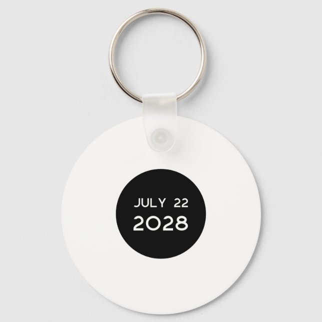 Total Solar Eclipse 2028 New Zealand _1  Key Ring (Front)