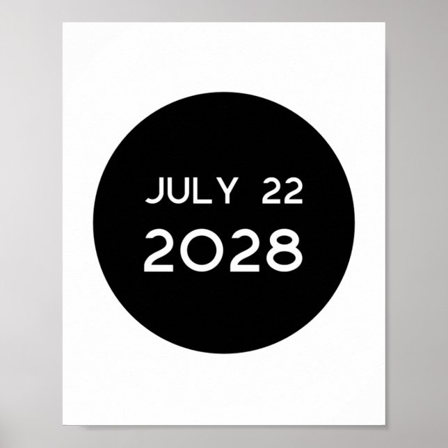 Total Solar Eclipse 2028 New Zealand  Poster (Front)