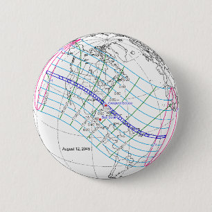 Total Solar Eclipse 2045 Global Path 6 Cm Round Badge