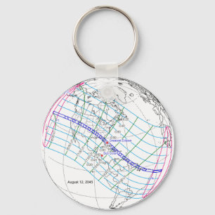 Total Solar Eclipse 2045 Global Path Key Ring