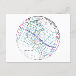 Total Solar Eclipse 2045 Global Path Postcard