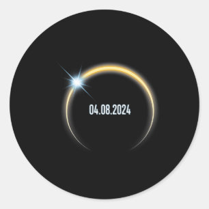 Total Solar Eclipse 4.8.2024 Classic Round Sticker