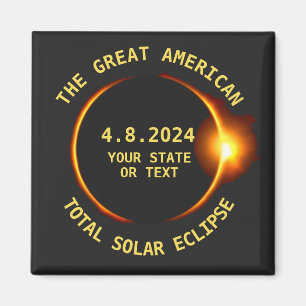 Total Solar Eclipse 8.21.2017 USA Custom Text Magnet