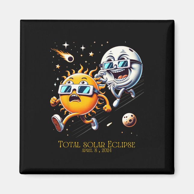 Total Solar Eclipse 8-4-2024 Sun Flees Moon Eclips Magnet (Front)