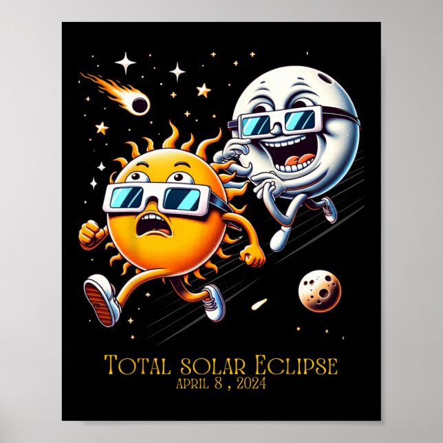Total Solar Eclipse 8-4-2024 Sun Flees Moon Eclips Poster (Front)
