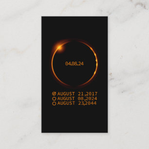 Total Solar Eclipse  8th April 2024 Check List Business Card