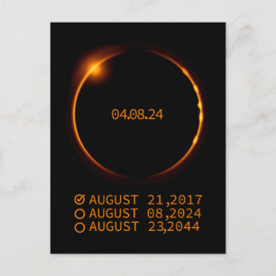 Total Solar Eclipse  8th April 2024 Check List Postcard
