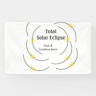 Total solar eclipse add date location half sun pat banner
