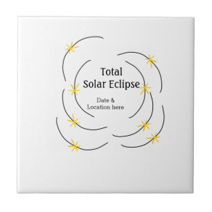 Total solar eclipse add date location half sun pat ceramic tile