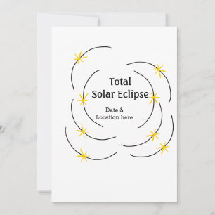 Total solar eclipse add date location half sun pat holiday card