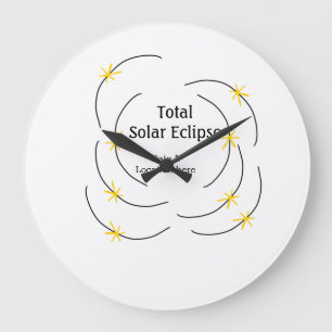 Total solar eclipse add date location half sun pat large clock