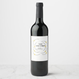 Total solar eclipse add date location half sun pat wine label
