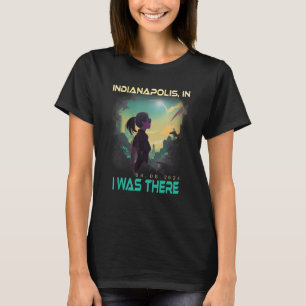 Total Solar Eclipse Aesthetic Girl Indianapolis In T-Shirt