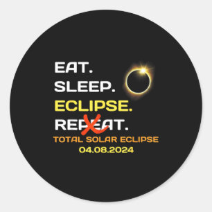 Total Solar Eclipse America Totality Classic Round Sticker