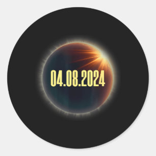 Total Solar Eclipse America USA April 8 2024 Classic Round Sticker