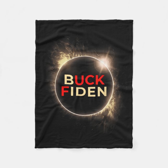 Total Solar Eclipse Anti Joe Illustration Fleece Blanket (Front)