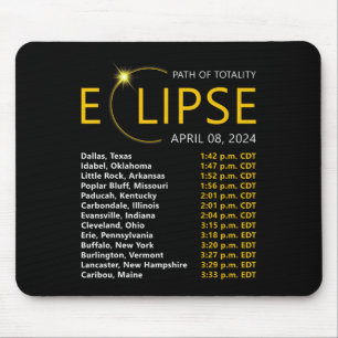 Total Solar Eclipse Apirl 08 2024 Eclipse Map Tota Mouse Pad