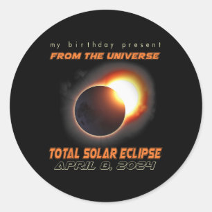 Total Solar Eclipse Apr 8 2024 Birthday Classic Round Sticker