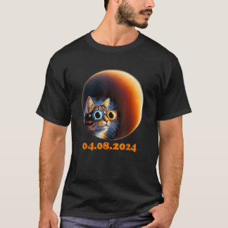 Total Solar Eclipse April 04 08 2024 Totality Cat T-Shirt