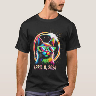 Total Solar Eclipse April 08 2024 Cool Cat Solar E T-Shirt