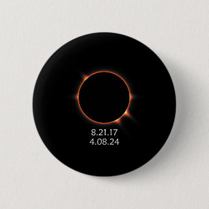 Total Solar Eclipse April 08 6 Cm Round Badge