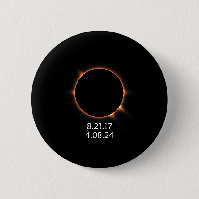 Total Solar Eclipse April 08  6 Cm Round Badge (Front)