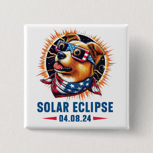 Total Solar Eclipse April 2024 15 Cm Square Badge