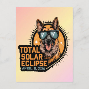 Total Solar Eclipse April 2024 German Shepherd Dog Postcard