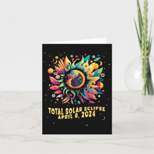 Total Solar Eclipse April 2024 Hippie Pop Art Card