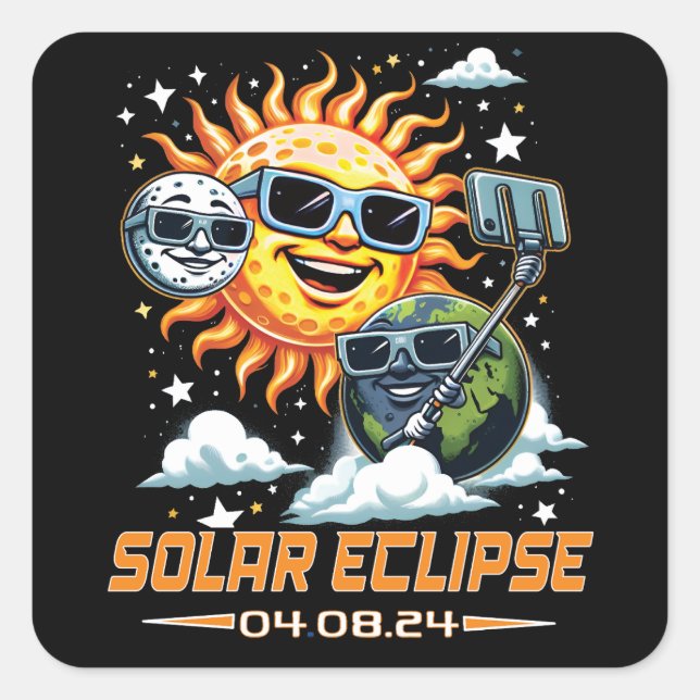Total Solar Eclipse April 2024 Square Sticker (Front)