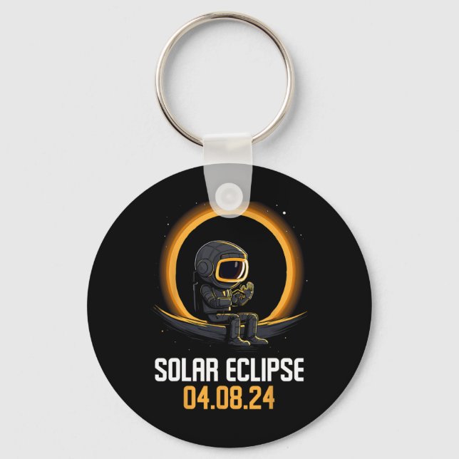 Total Solar Eclipse April 8 2024 America Solar Ecl Key Ring (Front)